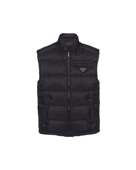 prada puffer jacket belted|Prada sleeveless puffer jacket.